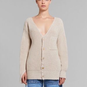 Marni Oat wool cardigan with Marni Mending